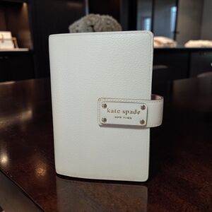 RARE Vintage Kate Spade Leather Planner | Cream | Polka Dot Lining w/ Inserts